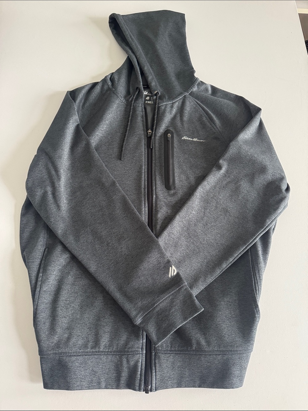 Eddie Bauer Charcoal Full-Zip Hooded Sweater Jacket